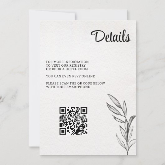 Spring Garden met QR Code Huwelijksuitnodiging Kaart (Achterkant)