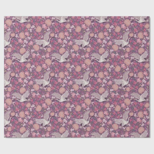 Spring Garden Moederdag Asian Crane Chinese Cadeaupapier (Vlak)