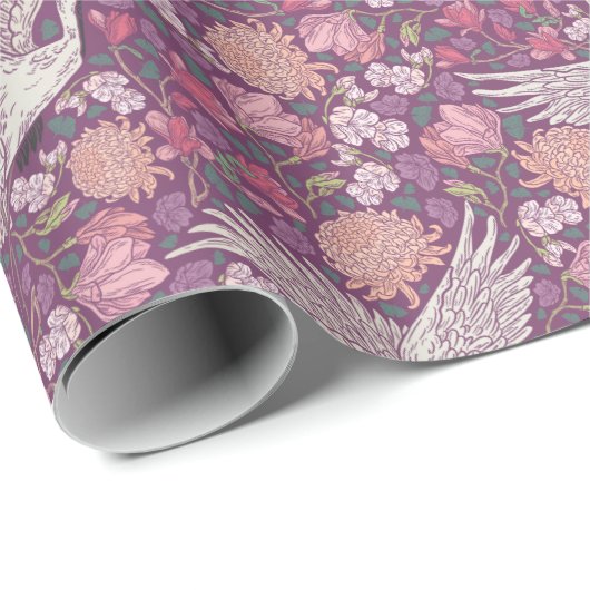 Spring Garden Moederdag Asian Crane Chinese Cadeaupapier (Rol Hoek)