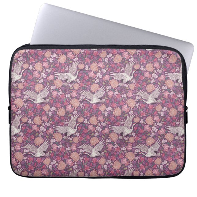 Spring Garden Moederdag Asian Crane Chinese Laptop Sleeve (Voorkant)