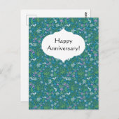 Spring Garden Moederdag Blue Paars White Briefkaart (Voorkant / Achterkant)