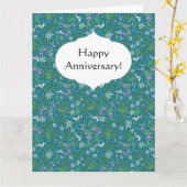 Spring Garden Moederdag Blue Paars White Kaart (Gele Bloem)