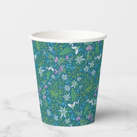Spring Garden Moederdag Blue Paars White Papieren Bekers (Voorkant)