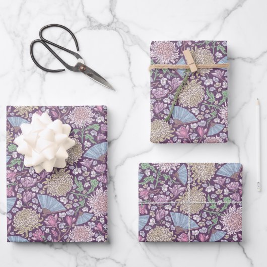 Spring Garden Moederdag Chrysanthemum Mum Japan Inpakpapier Vel (Voorkant)