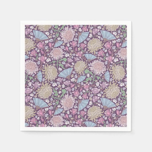 Spring Garden Moederdag Chrysanthemum Mum Japan Servet (Voorkant)