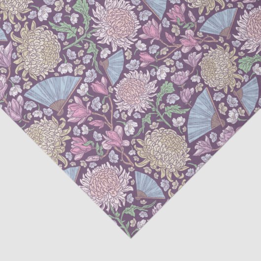 Spring Garden Moederdag Chrysanthemum Mum Japan Tissuepapier (Detail)