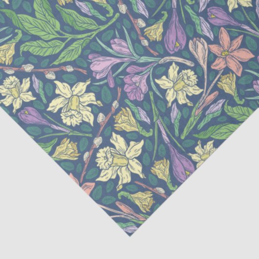 Spring Garden Moederdag Daffodils Crocuses Tissuepapier (Detail)