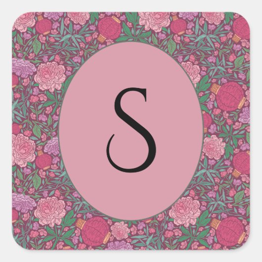 Spring Garden Moederdag Japans papier Vierkante Sticker (Voorkant)