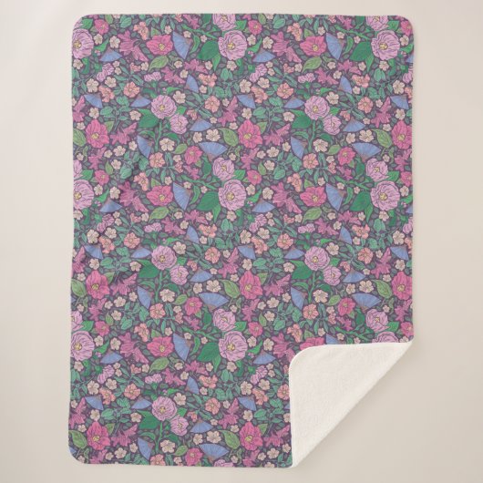 Spring Garden Moederdag papavers Japanse ventilato Sherpa Deken (Voorkant)