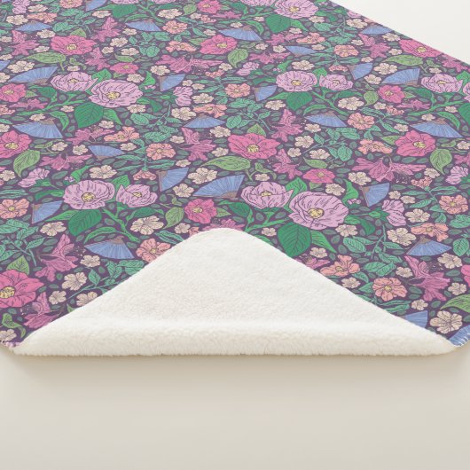 Spring Garden Moederdag papavers Japanse ventilato Sherpa Deken (3/4)