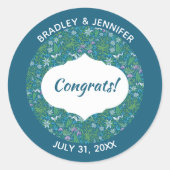 Spring Garden Mother's Day Blue Purple White Ronde Sticker (Voorkant)