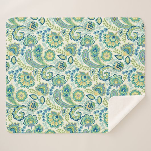 Spring Garden Paisley Sherpa Deken (Voorkant (horizontaal))