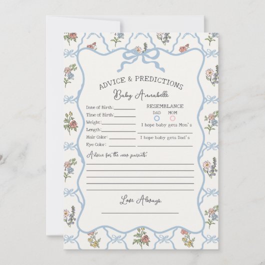 Spring Garden Party Bloemendouche Advies voor Baby Kaart (Voorkant)