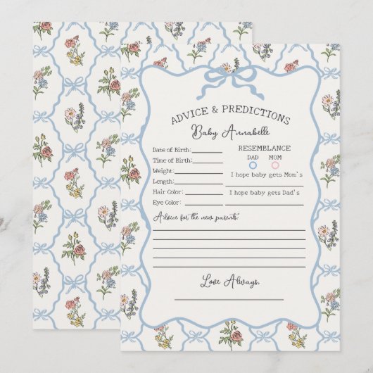 Spring Garden Party Bloemendouche Advies voor Baby Kaart (Voorkant / Achterkant)