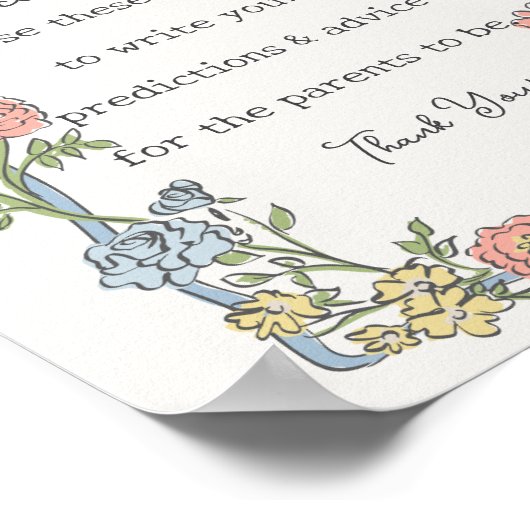 Spring Garden Party Bloemendouche Advies voor Baby Poster (Hoek)