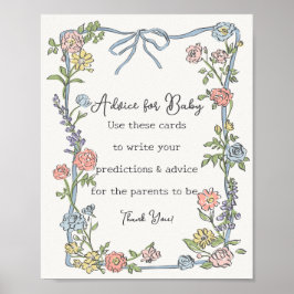 Spring Garden Party Bloemendouche Advies voor Baby Poster