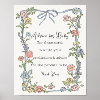 Spring Garden Party Bloemendouche Advies voor Baby Poster