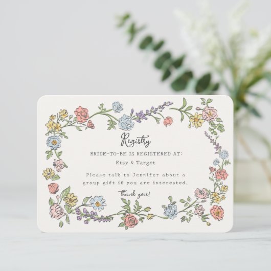 Spring Garden Party Bloemenregister Uitnodigen Inv Informatiekaartje (Staand voorkant)