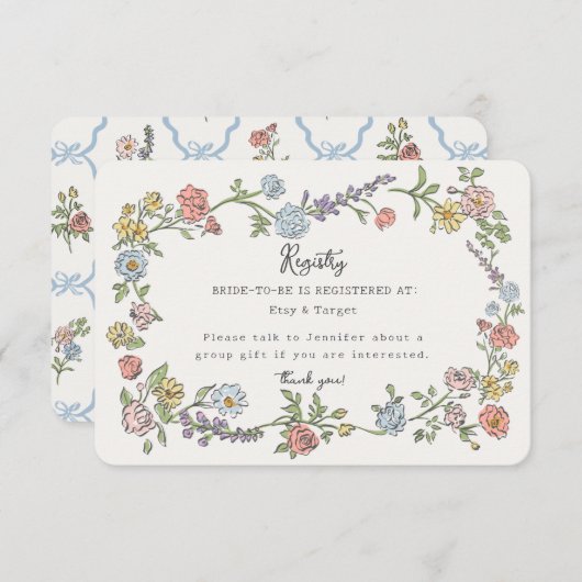 Spring Garden Party Bloemenregister Uitnodigen Inv Informatiekaartje (Voorkant / Achterkant)