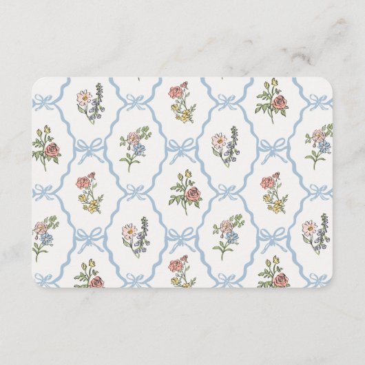 Spring Garden Party Boeken voor Baby shower Insert Informatiekaartje (Achterkant)