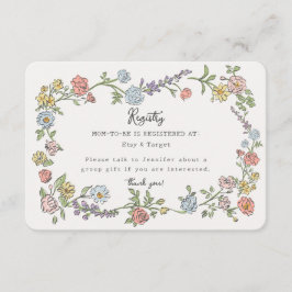 Spring Garden Party Floral Baby Registry Invoegen Informatiekaartje