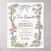 Spring Garden Party Floral Verjaardag Time Capsule Poster (Voorkant)