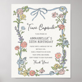 Spring Garden Party Floral Verjaardag Time Capsule Poster