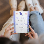 Spring Garden Party Kat Lavendel Aangepaste Uitnod Kaart