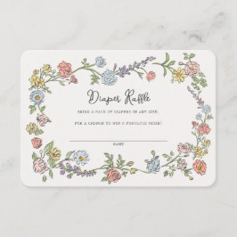 Spring Garden Party Luier Raffle Baby Insert Informatiekaartje