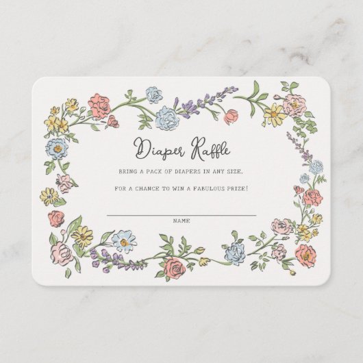 Spring Garden Party Luier Raffle Baby Insert Informatiekaartje (Voorkant)