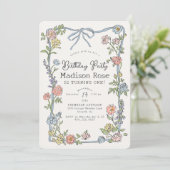 Spring Garden Party Pastel Bloemen Verjaardagsfees (Staand voorkant)