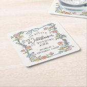 Spring Garden Party Pastel Bloemen Verjaardagsfees Kartonnen Onderzetters (Schuin)