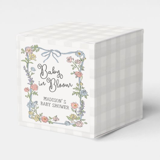 Spring Garden Party Pastel Floral Baby shower Bedankdoosjes (Voorkant Zijde)