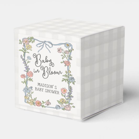 Spring Garden Party Pastel Floral Baby shower Bedankdoosjes (Achterkant)