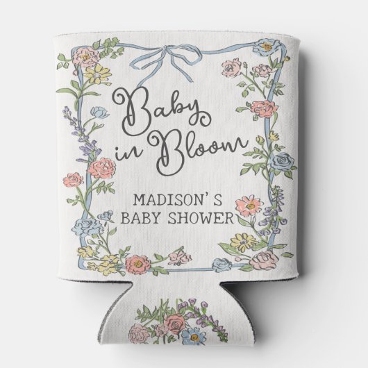 Spring Garden Party Pastel Floral Baby shower Blikjeskoeler (Achterkant)