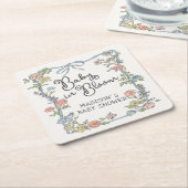 Spring Garden Party Pastel Floral Baby shower Kartonnen Onderzetters (Schuin)