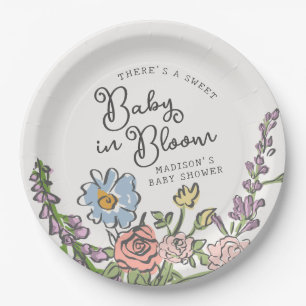 Spring Garden Party Pastel Floral Baby shower Papieren Bordje