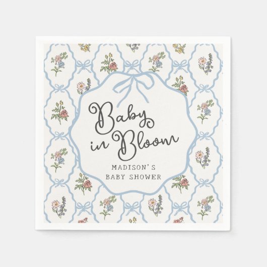 Spring Garden Party Pastel Floral Baby shower Servet (Voorkant)