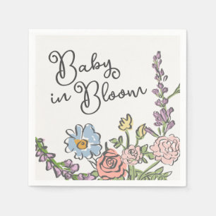 Spring Garden Party Pastel Floral Baby shower Servet