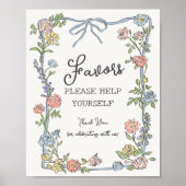 Spring Garden Party Pastel Floral Favors Poster (Voorkant)
