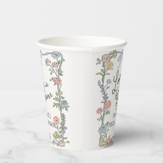 Spring Garden Party Pastel Floral Vrijgezellenfees Papieren Bekers (Rechts)