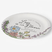 Spring Garden Party Pastel Floral Vrijgezellenfees Papieren Bordje (Gekanteld)