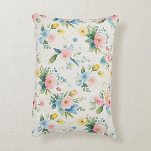 spring garden pastel florals accent kussen (Achterkant (Verticaal))