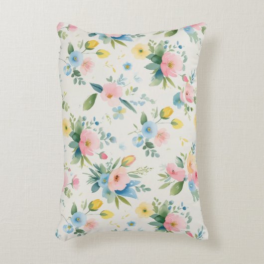 spring garden pastel florals accent kussen (Voorkant(Verticaal))