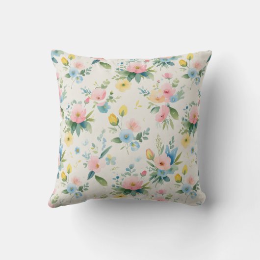 spring garden pastel florals kussen (Achterkant)