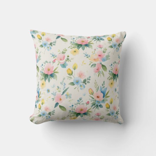 spring garden pastel florals kussen (Voorkant)