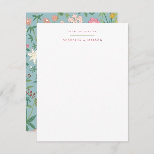 Spring Garden Personal Stationery Notitiekaartje (Voorkant / Achterkant)