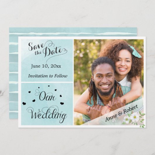 Spring Garden Photo Save the Date (Voorkant / Achterkant)