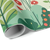 Spring Garden Retro Aangepast patroon Cadeaupapier (Rol Hoek)
