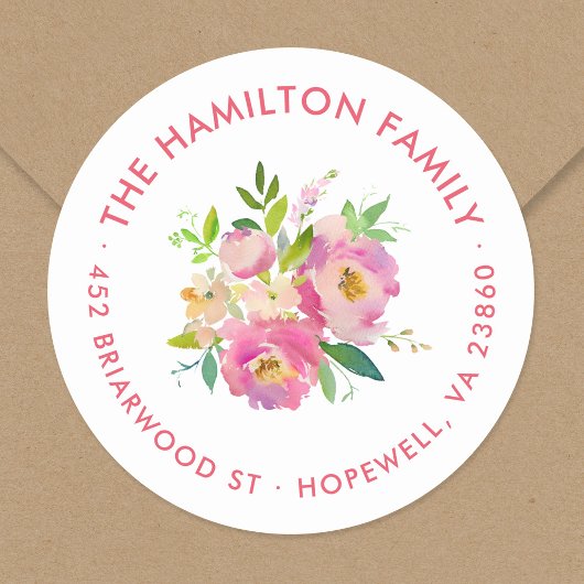 Spring Garden Ronde retour adreslabel Ronde Sticker